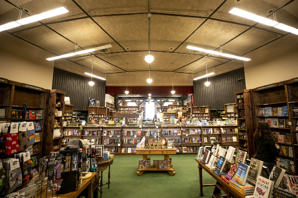 Interior of Tattered Cover bookstore in Denver, festival conversation venue